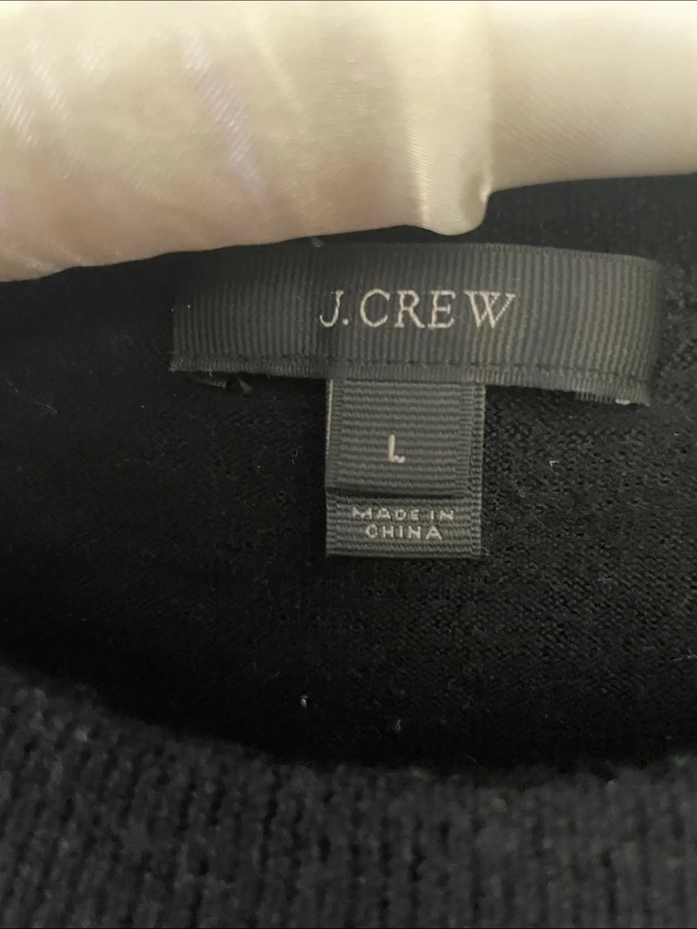 J. Crew Black Long-Sleeve Crewneck Sweater size large.